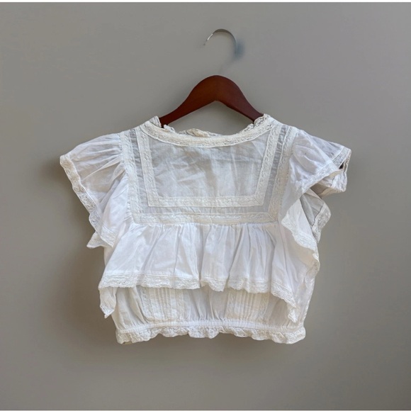 Love Shack Fancy Nora Heritage Top Size XS Antique White Romantic Victorian - Picture 2 of 7
